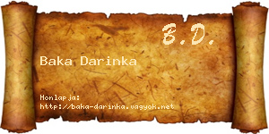 Baka Darinka névjegykártya